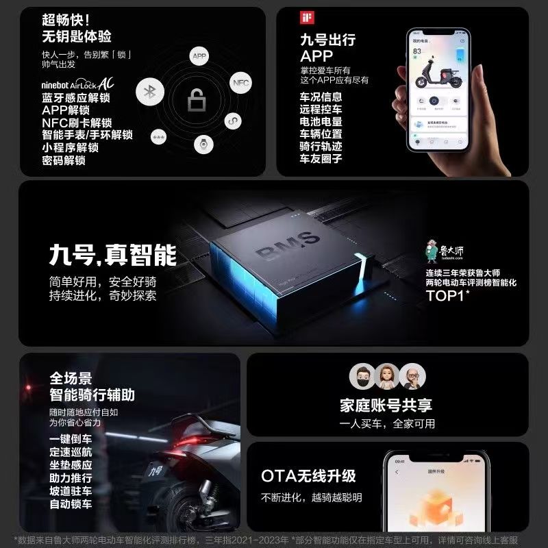 Ninebot九号电动M3 95c MAX智能电动摩托车男女长续航